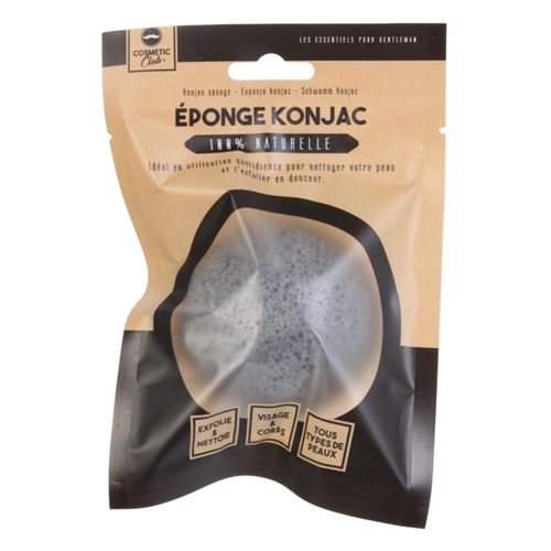 Éponge Konjac "Nettoyage" 6cm Noir