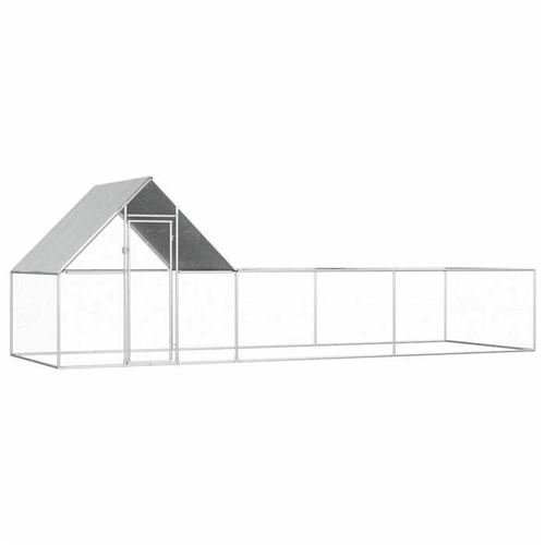 vidaXL Hühnerstall 6x2x2 m Verzinkter Stahl