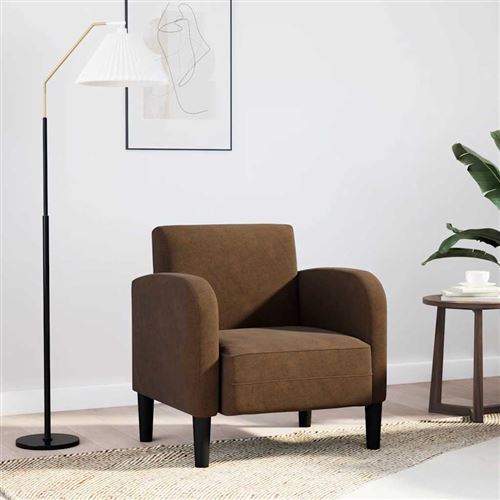 vidaXL Fauteuil met armleuningen 54 cm kunstleer bruin4100534