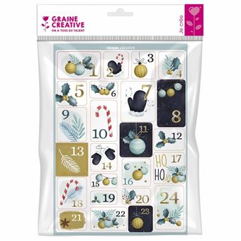 24 stickers Calendrier de l' Avent - Chic - 1