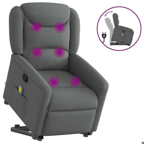 Non Communiqué Gris Vidaxl Fauteuil De Massage, Relaxation Tissu Foncé