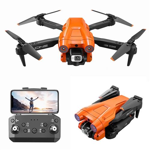 Drone SZSMART I3 Orange Pro avec Double Caméra 4K 1 Batteries Autonomie 15 Min