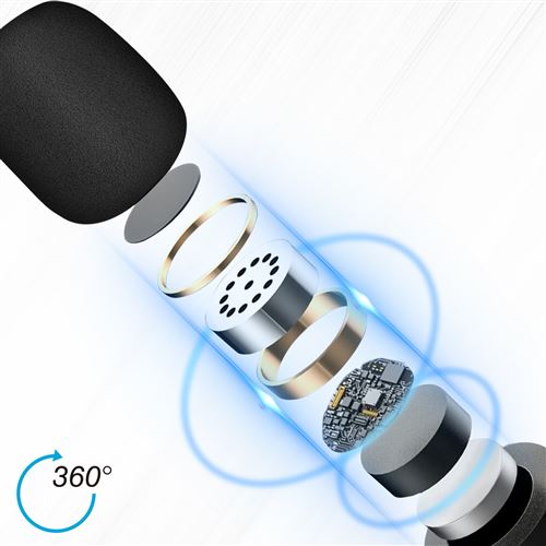 Micro Sans Fil iPhone Lightning Omnidirectionnel Reduction de Bruit Puluz  Noir - Accessoire pour microphones - Achat & prix