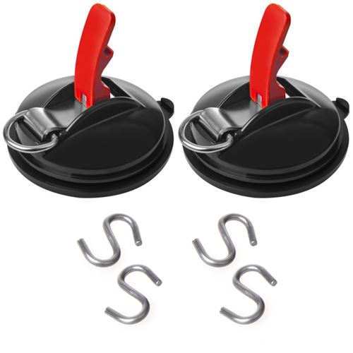 ProPlus Ventouse de fixation 2 pcs avec anneaux et 4 crochets en S