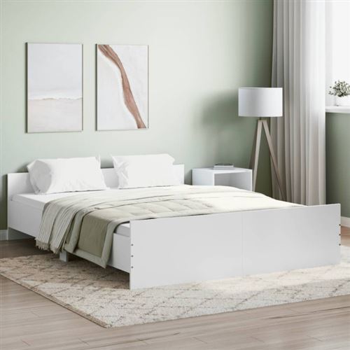 Vidaxl Blanc Cadre De Lit Sans Matelas 140X200 Cm - Image 3