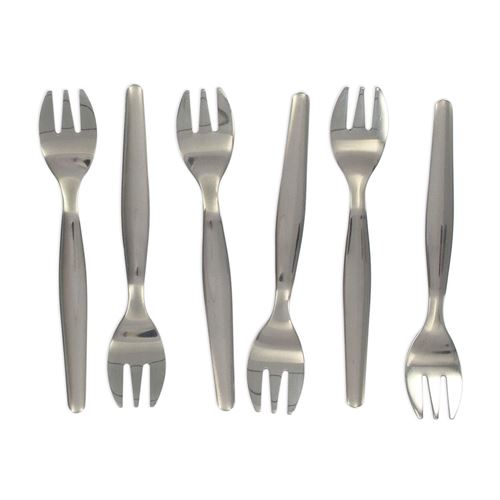 Non Communiqué Inox Lot De 6 Fourchettes À Huîtres 12,5 Cm Fackelmann