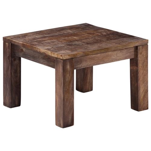 Vidaxl Noire Table Basse 50X50 Cm - Bois De Manguier - Image 3