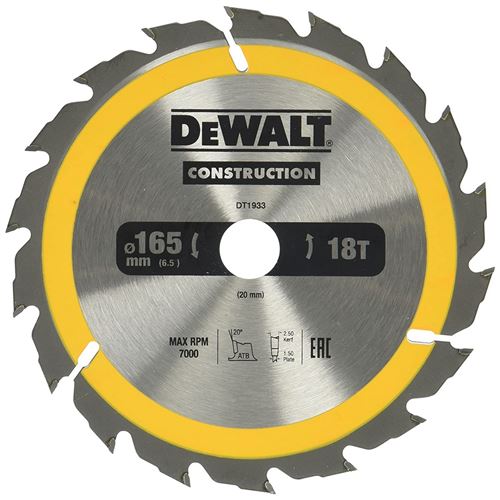DEWALT Lame de scie circulaire 165x20mmx18z DT1933-QZ - Image 4