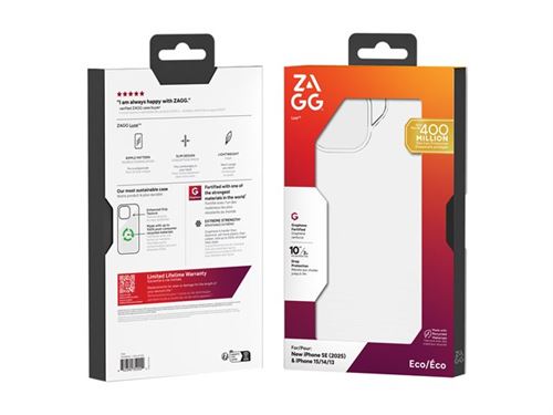 ZAGG Luxe - Coque de protection pour téléphone portable - clair - pour Apple iPhone 13, 14, 15, 16e