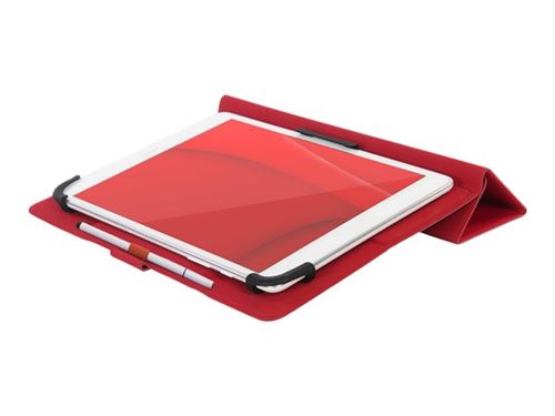 Tucano Facile Plus - Étui à rabat pour tablette - caoutchouc silicone, cuir écologique - rouge - 8