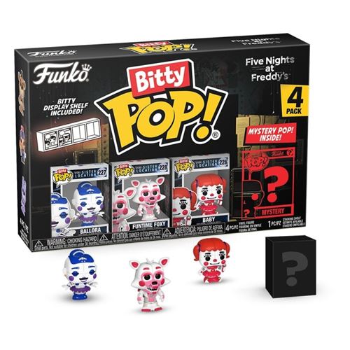 Non Communiqué Figurine Five Nights At Freddy's - Pack 4 Figurines Bitty Pop! Ballora 2,5 Cm