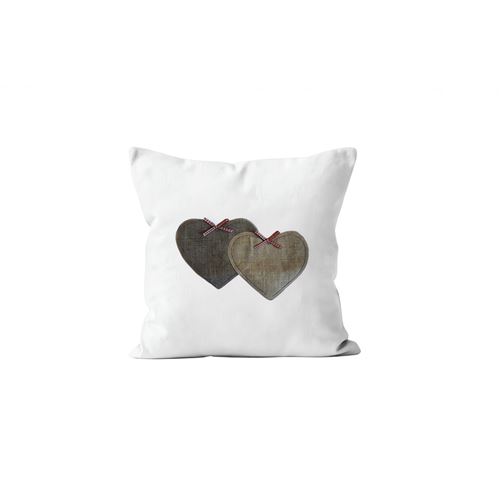 Coussin déhoussable pur coton 40x40 cm LOVE rouge, par Soleil d'Ocre