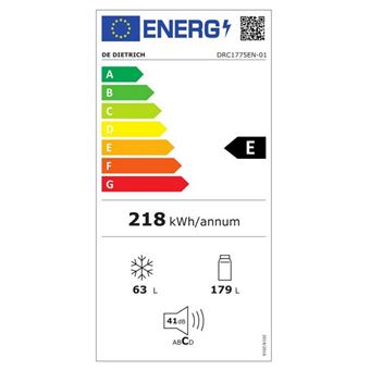 Refrigerateur integrable Combine - NO FROST PARTIEL - 242L - E - Froid brasse - No Frost Congelateur - 177x54cm - Glissieres