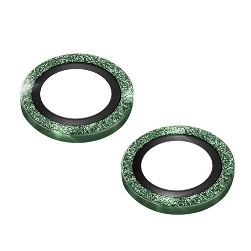 Film caméra pour iPhone 14 et 14 Plus Verre trempé 9H 0.2mm Contour pailleté Avizar vert