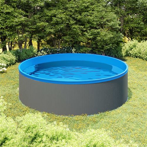 Non Communiqué Gris Vidaxl Piscine Avec Ecumoire Suspendue Et Pompe Piscine Hors Sol De Jardin Piscine À Eclaboussures D'extérieur Arrière-Cour 350X90 Cm