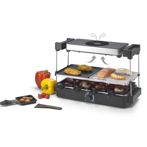Appareil à gourmet avec pierre à griller pour chef Trebs 15100 RVS-Noir