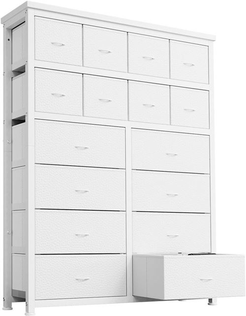 Non Communiqué Blanc Affi-Commode, Avec 16 Tiroirs En Tissu, Multifonctionnelle, Pour Chambre À Coucher