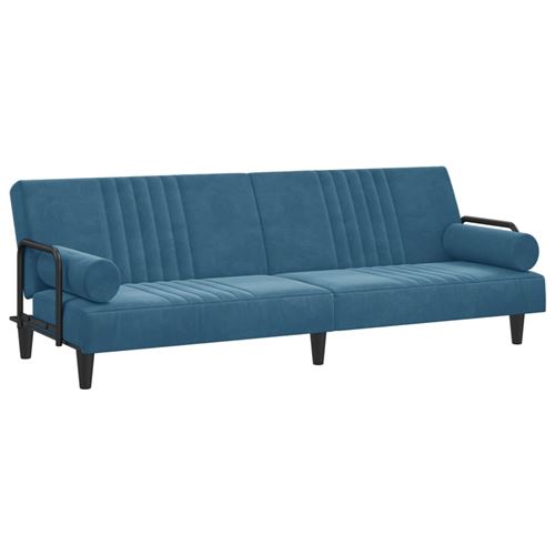VidaXL Canapé-lit avec accoudoirs bleu velours