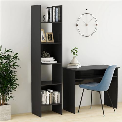 vidaXL Bibliothèque Gris 40x35x180 cm Aggloméré