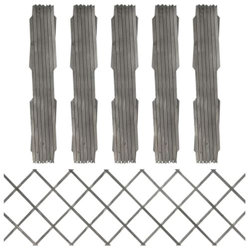 vidaXL Rankzäune 5 Stk. Grau Massivholz Tanne 180x60 cm