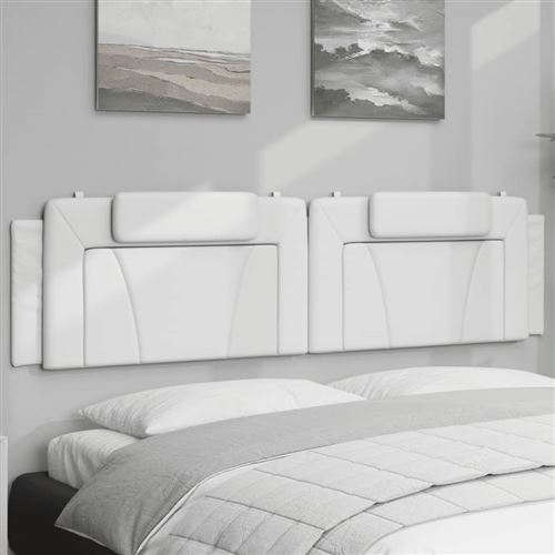 vidaXL Kopfteil-Kissen "Viana" Weiß 200 cm Kunstleder