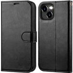 Coque pour iPhone 15 Plus Etui Portefeuille de Protection en Cuir PU à Rabat Top4pc®