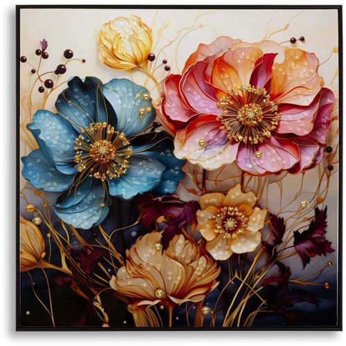 Non Communiqué Multicolore Tableau En Toile Et Métal Narcy 82 X 4 X 82 Cm Modèle 1