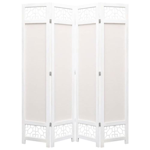 vidaXL Cloison de séparation 4 panneaux Crème 140x165 cm Tissu
