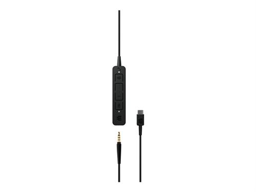 Ecouteurs Sennheiser EPOS ADAPT 135T USB-C II - ADAPT 100 Series - micro- casque - sur-oreille - filaire - jack 3,5mm, USB-C - noir - Certifié pour  Microsoft Teams