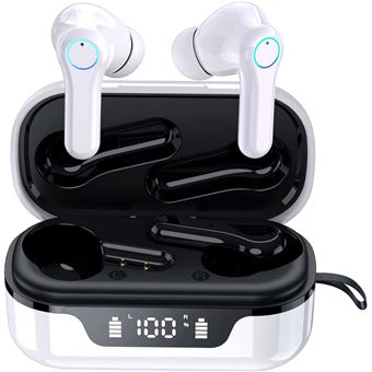 Écouteurs Sans Fil,Bluetooth 5.1 Écouteurs Intra-auriculaires HiFi Stéréo Bluetooth Écouteurs（Blanc）-Chronus - 1