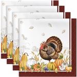 Ensemble 4 Serviettes de Table Motif Dinde