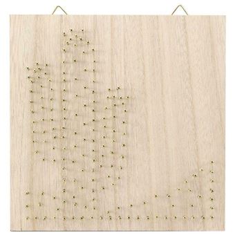 Kit Graine Créative tableau cactus string art carré en bous 22 x 22 x 9 cm