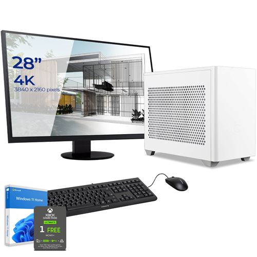 Sedatech Pack Mini-PC Professionnel Watercooling • Intel i9-10900KF • RTX 3070 • 64 Go RAM • 500Go SSD M.2 • 2To HDD • Windows • Moniteur 28