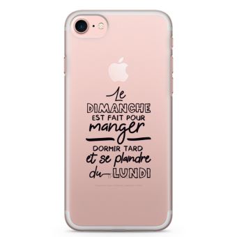 Coque iPhone 7 Plus Plus Le Dimanche est fait pour manger ...