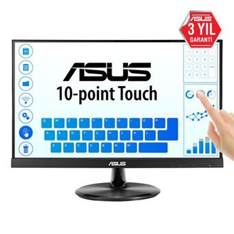 ASUS VT229H - Écran LED - 21.5" - écran tactile - 1920 x 1080 Full HD (1080p) - IPS - 250 cd/m² - 1000:1 - 5 ms - HDMI, VGA - haut-parleurs - noir