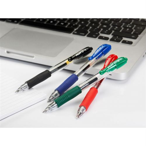 10 Recharges Stylo Gel Pilot G2 07 - Encre Noire, Pointe 0.4 Mm | Compatible Modèles BLS-G2 7