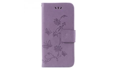 Etui portefeuille Y6 Pro 2017 rabat latéral papillons violet