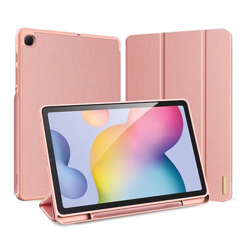 Dux Ducis Or Rose Etui En Pu Avec Support Tripliure Et Porte-Stylo Pour Votre Samsung Galaxy Tab S6 Lite