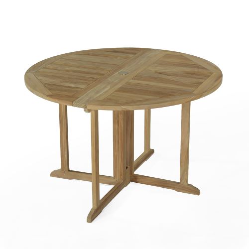 Table pliante ronde en teck Ecograde Domingue ø 120 cm
