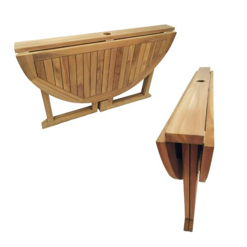 Table Pliante Ronde En Teck Ecograde Domingue O 120 Cm Mobilier