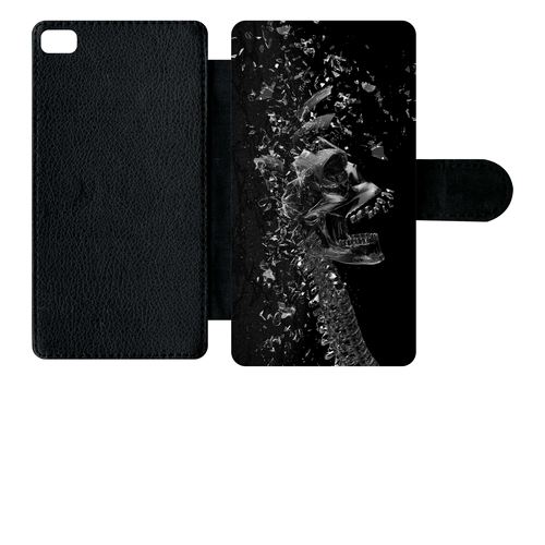 Etui À Rabat Huawei P8 Squelette Verre Bris