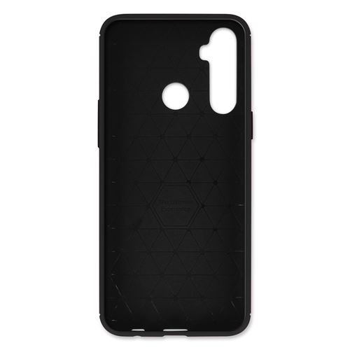 Coque pour Realme 6i Souple Coins Renforcés Carbone Effet Brossé Noir