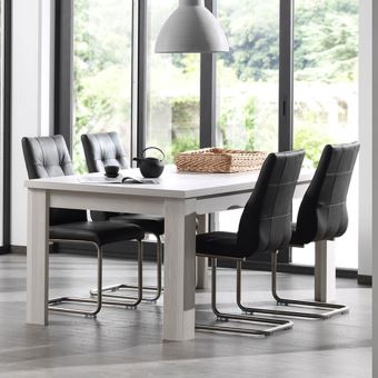 1121 94 Sur Table Extensible Contemporaine Couleur Chene Blanc