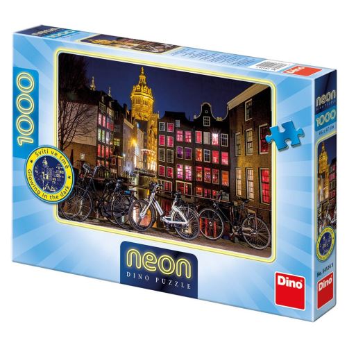 Dino Toys Puzzle de Haute qualité-Néon- Amsterdam dans la nuit-1000 Morceaux, 541245