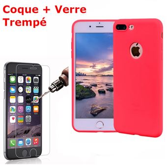 Pack Coque Silicone Noir IPhone 7/8 + 2 Verres Trempés - Little Boutik Neuf