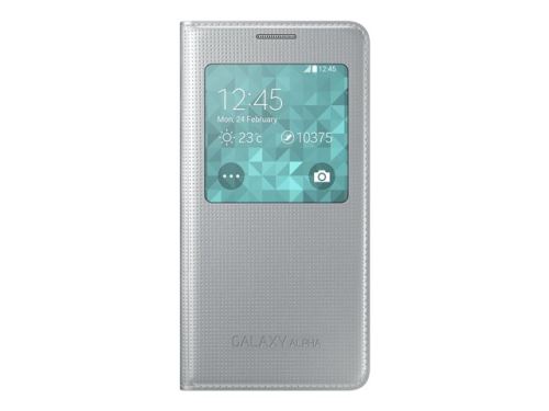 Samsung S View Ef-Cg850 - Étui à Rabat pour Téléphone Portable - Argent - pour Galaxy Alpha