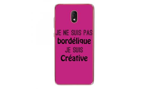 Coque souple pour Wiko Lenny 5 avec impression Motifs Je ne suis pas bordélique fushia