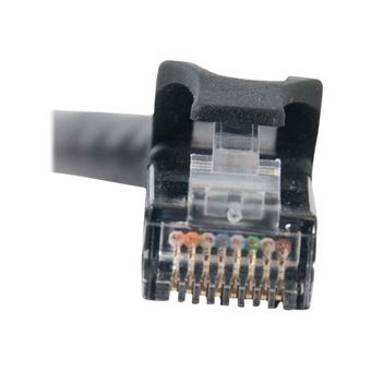 C2G Cat6 Booted Unshielded (UTP) Network Patch Cable - Cordon de raccordement - RJ-45 (M) pour RJ-45 (M) - 50 cm - UTP - CAT 6 - moulé, sans crochet, bloqué - noir - 1