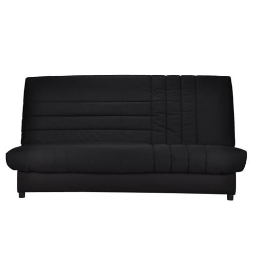 BEIJA Banquette clic-clac 3 places - Comfort BULTEX - L 192 x P 95 cm - Tissu noir