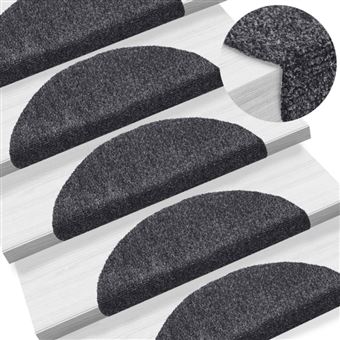 Vidaxl Tapis D Escalier Auto Adhesif 15 Pcs 54 X 16 X 4 Cm Gris Fonce Achat Prix Fnac